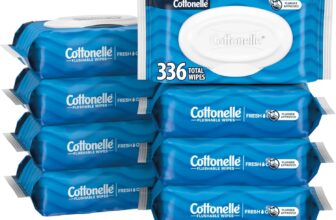 Cottonelle Fresh Feel Flushable Wet Wipes, Adult Wet Wipes, 8 Flip-Top Packs, 42 Wipes Per Pack (336 Total Wipes), Packaging May Vary