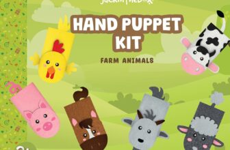 jackinthebox Hand Puppet Making Kit -6 Farm Animals Felt Puppet Craft Kit for Kids,Creative DIY Arts & Crafts Kit Make Your Own Puppets for Storytelling Role Play, Great Craft Gifts for Kids Ages 4-8