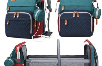 Baby Diaper Bags with Changing Station, Waterproof Diaper Bag Backpack for Moms Dads with USB Charging Port, Baby Shower Gifts, Large Capacity diaper backpack, Red-Green-Blue