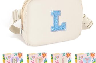 COSHAYSOO Ivory Fanny Pack for Girls Purse Crossbody Belt Bag with Initials, Personalized 6 7 8 9 10 11 12 Year Old Teen Girl Birthday Gift Ideas Christmas Gifts Preteen Tween Trendy Stuff Letter L