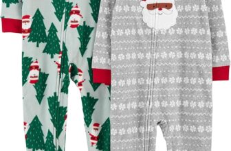 Simple Joys by Carter’s unisex-child Holiday Loose-fit Flame Resistant Fleece Footed Pajamas