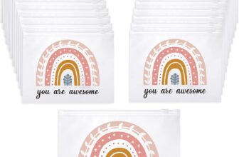 Amylove 100 Pcs Cosmetic Makeup Bag Bulk for Women Inspirational Zipper Pouch Rainbow You Are Awesome Travel Pouch Toiletry Bag for Women Girls Teacher Friend Birthday Party