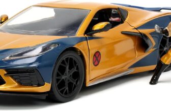 Jada Toys Marvel Wolverine X-Men 1:24 2020 Chevy Corvette Die-Cast Car with 2.75″ Wolverine Figure