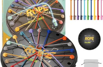 Rope Untangling Puzzle Game, Brainy Strategy Board Game Challenge for Kids & Adults- Multi-Level Logic Game Travel-Friendly Educational Toy(Manual on Box)