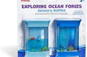 hand2mind Exploring Ocean Forces Sensory Bottles, Quiet Fidget Toys for Kids 3-5, Toddler Learning Toys, Calming Corner Classroom, Calm Down Corner Supplies, Preschool Science Center Materials