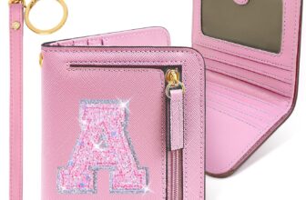 COSHAYSOO Initial RFID Girls Wallet Wristlet Valentines Birthday Gift Ideas for 6 7 8 9 10 11 12 13 14 Year Old Girl Girly Gifts Tween Preteen Teen Preppy Trendy Stuff Pink Letter A