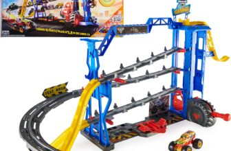 Monster Jam Garage Playset and Storage with Exclusive Grave Digger Monster Truck, Lights & Sounds, Kids Toys for Boys and Girls Ages 4 and Up