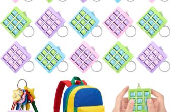 Hicarer 16 Pcs Tic Tac Toe Game Valentines Party Favor Goodie Bag Stocking Stuffer Kids 8-12 Tic Tac Toe Keychain Prize Puzzle Game Birthday Christmas Party Gift for Boy Girl (Sweet Color)
