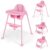 BABY JOY Baby High Chair, 4 in 1 Convertible Highchair with Adjustable Legs & Footrest, Removable Tray, Safety Harness, Infant Feeding Chair, High Chairs for Babies and Toddlers 6-36 Months (Pink)