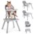 8 in 1 Baby High Chair with Removable Tray, Multifunctional High Chair for Babies and Toddlers, Converts Kids Table & Chair Set/Toddler Building Block Table/Step Stool/Small Dining Chair (Grey)