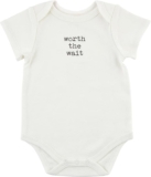 Stephan Baby Snap Suit – Short Sleeve Cotton Bodysuit for Baby with Snap Closure, 6-12 Months, Worth The Wait