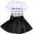 Toddler Girls Fashion Clothes Set Sassy Beauty Mini Boss Short Sleeve Tops+Mini Button Skirts Dress Summer Outfit
