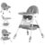 Baby High Chair, 5 in 1 High Chairs for Babies and Toddlers, Travel Foldable High Chair with Foot Rest, Detachable PU Cushion, Double Removable Tray, Adjustable Height & Recline, Locking Wheels