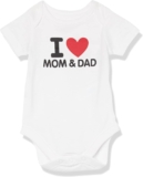 The Children’s Place unisex-baby Short Sleeve 100% Cotton I Love Mom & Dad Bodysuit