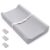 Blissful Diary Vegan Leather Baby Changing Pad with Waterproof & Wipe-Clean PU Cover, Standard Size Cozy Diaper Changing Pad for Dresser and Table, Light Gray