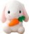 HOUPU Soft Toy – Sitting Lop Eared Rabbit, Easter White Rabbit Stuffed Bunny Animal with Carrot Soft Lovely Realistic Long-Eared Standing Pink Plush Toys (White-Carrot,12.5in/32cm)