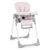 INFANS High Chair for Babies & Toddlers, Foldable Highchair with Multiple Adjustable Backrest, Footrest and Seat Height, Removable Tray, Detachable PU Leather Cushion, Built-in Rear Wheels (Pink)