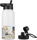 Funkrin Insulated Water Bottle with Straw Lid & Spout Lid, 32oz Personalized Vacuum Stainless Steel Travel Mug, Leak Proof Double Wall Bottle for Hot & Cold Beverages