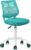 FurnitureR Kids Desk Chair, Student Study Computer Task Chair Armless Cute Rolling Swivel Adjustable with Mesh Soft Cushion Plastic Low Back, Aqua