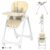 Baby High Chair with 4 Wheels for Babies & Toddlers,for 6 Months-6 Years,Up to 110 LBs/50kg,Removable Dishwasher Meal Tray,Adjustable Backrest Footrest Tray Positions Seat Heights(Beige)