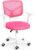 FurnitureR Desk Chair, Students Computer Task Chair Mid-Back, Cute Study Chair w/Lumbar Support Adjustable Swivel Chair Mesh with Rolling Wheels for Home Bedroom School, Pink