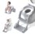 Potty Training Seat, Toddler Potty Training Toilet with Step Stool Ladder for Kids Boys Girls, 3 in 1 Foldable Toilet Seat Potty Chair with Urinals, Splash Guard,Safe Handles, Anti-Slip Pad,Grey