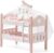 ROBOTIME Baby Doll Bunk Beds, Wooden Baby Doll Crib, Stackable Doll Bed Toy, High18 inch Dolls Furniture Fits American Girl 3+ (Pink, 2 Pcs Beds)