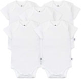 HonestBaby 5-pack Short Sleeve Bodysuits One-piece 100% Organic Cotton for Infant Baby Boys