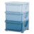 Qaba 3 Tier Kids Storage Unit, 3 Drawer Chest Toy Organizer Plastic Bins for Kids Bedroom Nursery Kindergarten Living Room for Boys Girls Toddlers, Blue