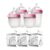 Comotomo Baby Bottle Bundle, Pink, (7 Piece Set)