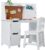 Kids Study Desk and Chair Set with Storage – White Learning Table with Bookshelf and Cabinets for Boys and Girls Ages 3-8