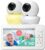 Babysense 5″ HD Split-Screen Baby Monitor, Video Baby Monitor with 2 Cameras and Audio, Night Light, 1000ft Range, Two-Way Audio, 4X Zoom, Night Vision, 4000mAh Battery