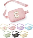 YOOLIFE Gifts for Girls – Crossbody Bag for Kids, Personalized Communion & Birthday Gifts, Pink Initial Belt Bag
