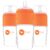 PopYum 9 oz Orange Anti-Colic Formula Making/Mixing/Dispenser Baby Bottles, 3-Pack with #2 Medium Flow Nipples, 260 ml, BPA-Free, Natural Latch