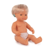 Corporation Baby Doll Caucasian Girl with Hearing Aid 15”, Poly-Bagged, Multi