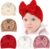 QandSweet 0-24 Months Newborn Girls’ Hats Cotton and Linen Cap Infant Big Bow Hat Baby Shower