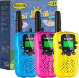 Walkie Talkies for Kids Toys for Boys Girls 4-6, 3 Miles Range Walkie Talkie to Camping, Outdoor 4 Year Old Girl Birthday Gifts for 3 4 5 6 7 Year Old Boy Girl Gifts Age 6-8 (Blue&Pink&Yellow, 3 Pack)
