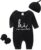 Unisex Newborn Baby Onesie Ribbed Romper Infant Long Sleeve Jumpsuit Hat and Gloves