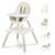 Gofirst 6 in 1 Baby High Chair,Convertible High Chairs for Babies and Toddlers/Booster Seat/Table and Chair Set,Baby Feeding Chair/5-Point Harness,4-Position Removable Tray&PU Cushion Baby Highchair