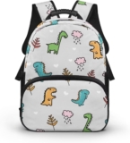 Cute Dinosaur Toddler Backpack 15 Inch Boys School Bags with Reinforced Top Handle Toddlers Bookbag with Dual Zipper Primary School Rucksack for Traveling Outdoor Use