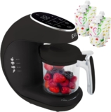 EVLA’S Baby Food Maker, Steamer, Blender, Baby Food Processor for Healthy Homemade Baby Food in Minutes, Touch Screen with 6 Reusable Food Pouches, Baby Registry Essential, Dark Grey