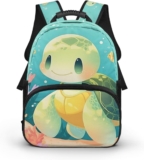 Cute Turtle Girls Backpacks Ages 6-8 for School 15 Inch Ergonomic Backpack for Toddler Girls Reinforced Top Handle School Knapsack Lightweight Elementary Bookbag