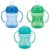 Nuby 3 Pack Two Handle No Spill Toddler Sippy Cups – Toddler Cups Spill Proof with Easy and Firm Grip – Aqua, Blue, Green