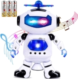 Toysery Electronic Walking Dancing Robot Toys With Music Lightening For Kids Boys Girls Toddlers, Battery Operated Included