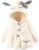 Infant Baby Girls Winter Coat Faux Fur Fleece Jacket Bunny Ear Hooded Coat with Bag Thick Button up Bubble Jacket