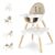 Gofirst 6 in 1 Baby High Chair,Convertible Wooden High Chairs for Babies and Toddlers,Infant Dining Booster Seat,Building Block Table/Baby Highchair 4-Position Removable Baby Feeding Chair