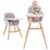 3-in-1 Convertible Wooden High Chair, High Chairs for Babies and Toddlers, Baby High Chair with Adjustable Legs & Dishwasher Safe Tray, Made of Sleek Hardwood & Premium Leatherette, Pink Color