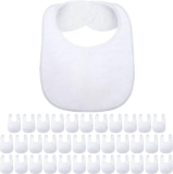 Geyoga 36 Pcs Sublimation Blanks Baby Bibs Bulk Sublimation Feeder Washable Baby Bib for DIY (White)