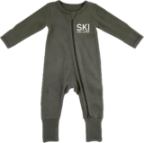 Stephan Baby Romper – Cozy Cotton Infant Bodysuit with 2-Way Zipper, 6-12 Months, Ski You Later