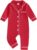 Baby Girl Boy Pajamas Romper Button-Up One-Piece Pajamas Onesie Footie Red Christmas Pjs Newborn Hospital Clothes